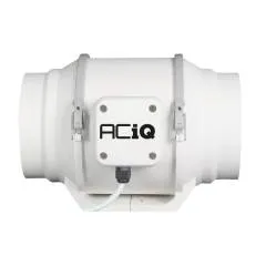 ACiQ 5 Inch 2 Speed Standard PSC Motor Mixed Flow Inline Duct Fan - White