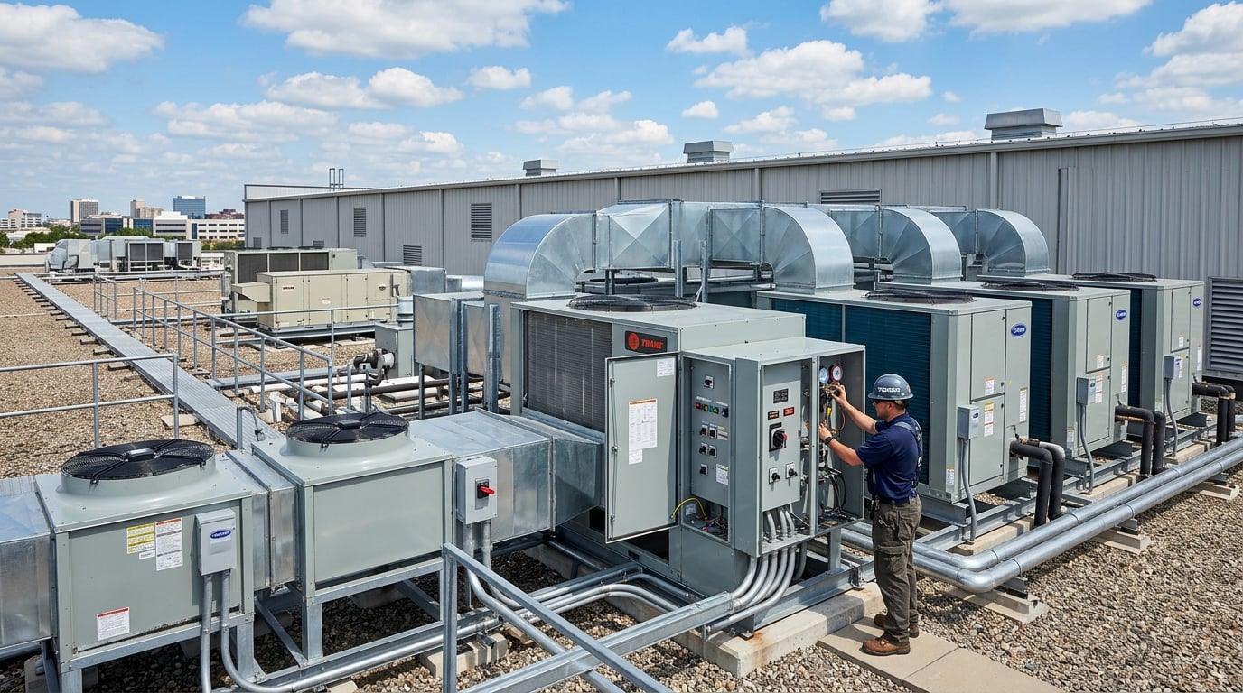 Commercial rooftop HVAC systems and mechanical equipment inspection