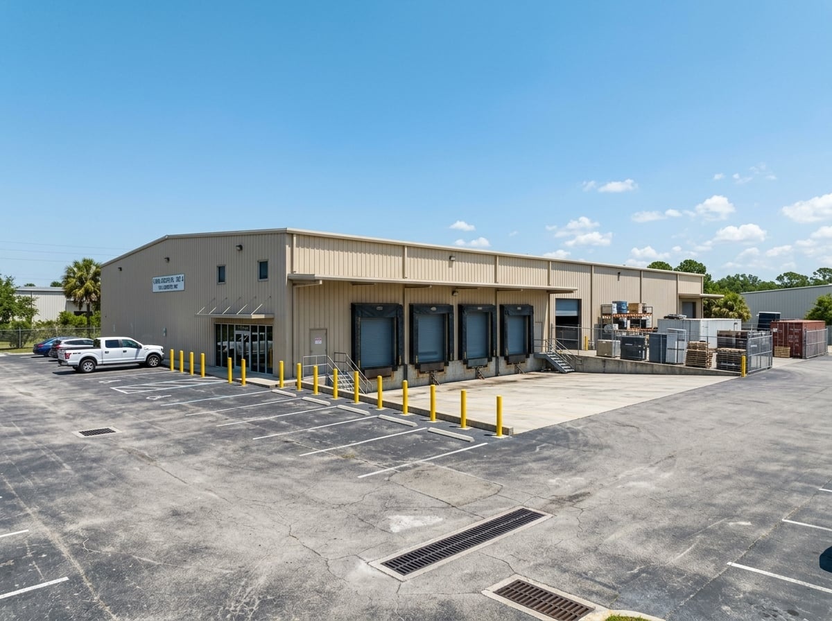 Commercial industrial property being assessed for environmental due diligence