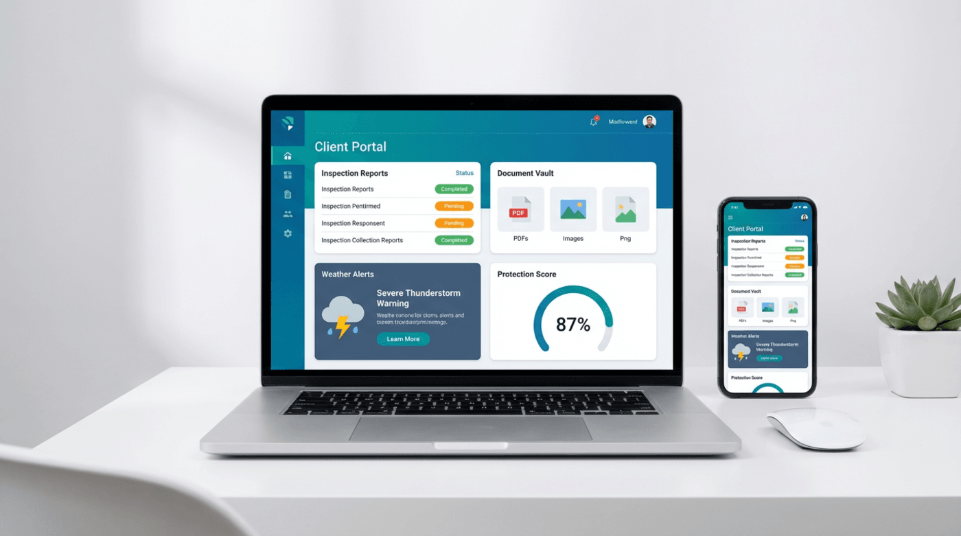 Vcita Home Inspection client portal dashboard