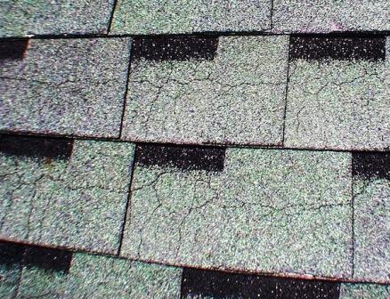 Close-up of asphalt shingle texture - good condition, no granule loss