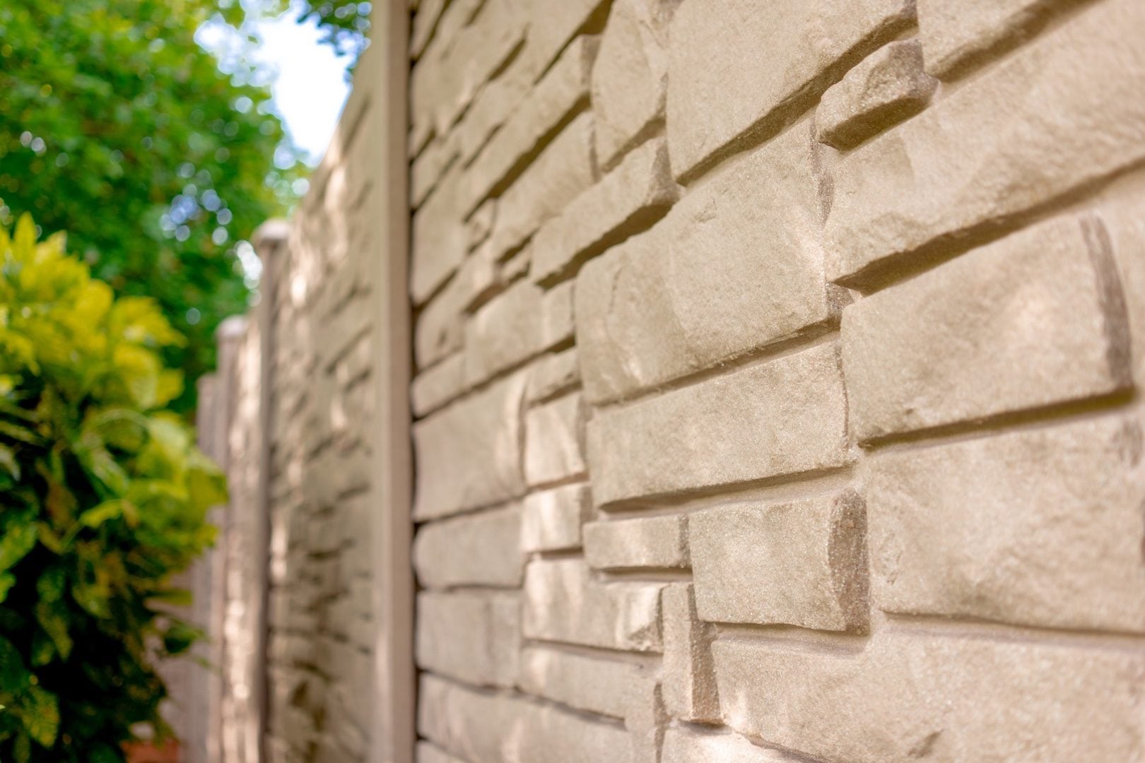 Simulated Stone Privacy Fence