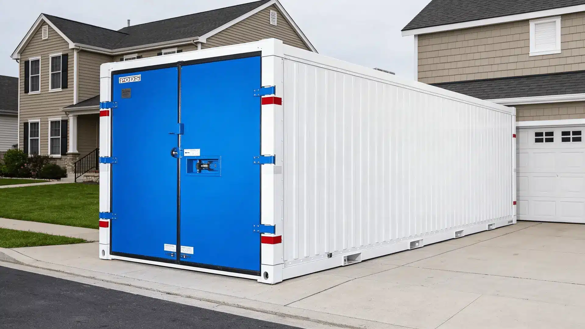 VCITA branded portable storage container delivered to residential property