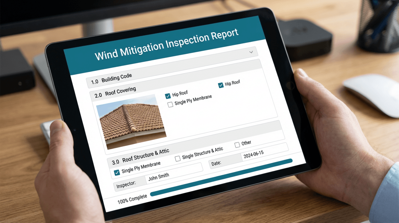 Digital wind mitigation inspection report